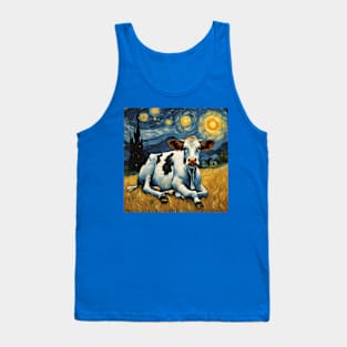 A Cow in the Starry Night Tank Top